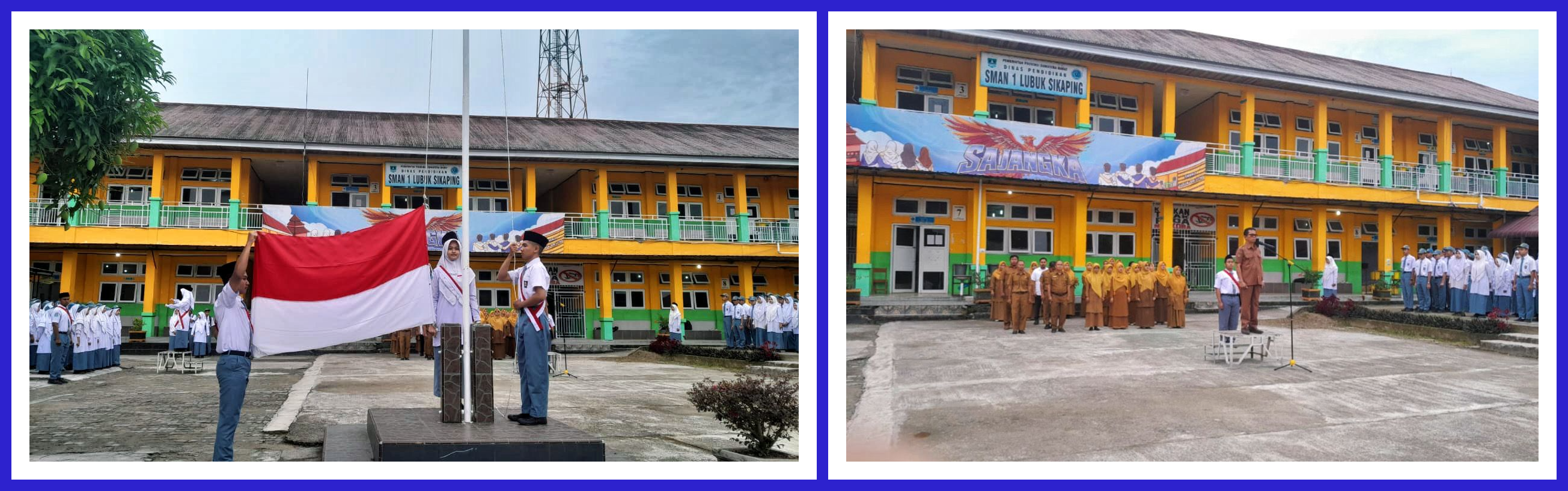 SMAN 1 Lubuk Sikaping melaksanakan upacara bendera pertama setelah pelepasan siswa kelas XII dengan penuh khidmat dan semangat baru.