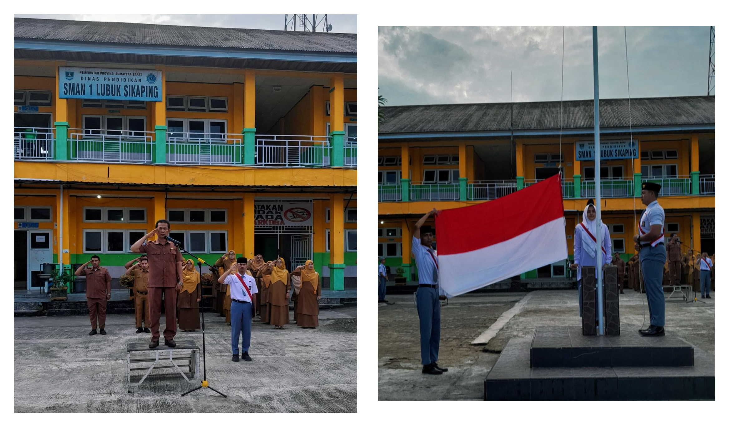 Khidmat Upacara Bendera di SMAN 1 Lubuk Sikaping