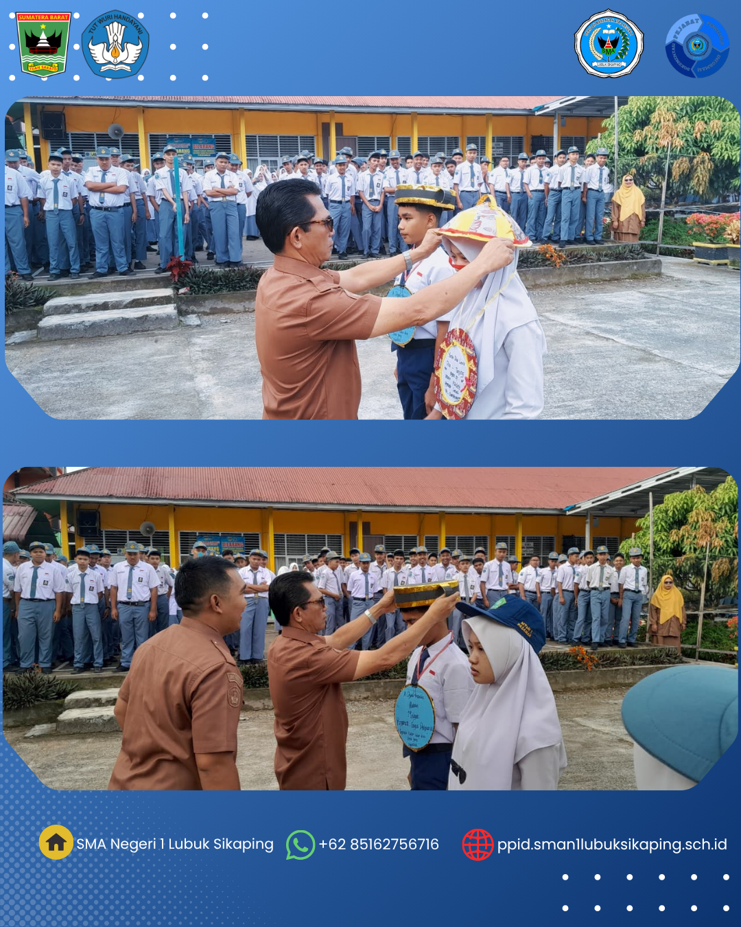 Penyerahan Kokarde Tandai Pembukaan MPLS SMAN 1 Lubuk Sikaping 2026/2027